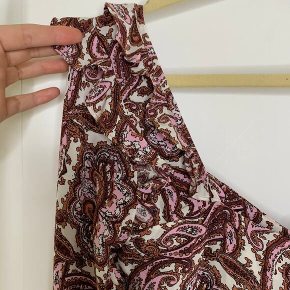 For the Love of Lemons Paisley Pink Mini Dress Womens X-Small - Picture 12 of 16